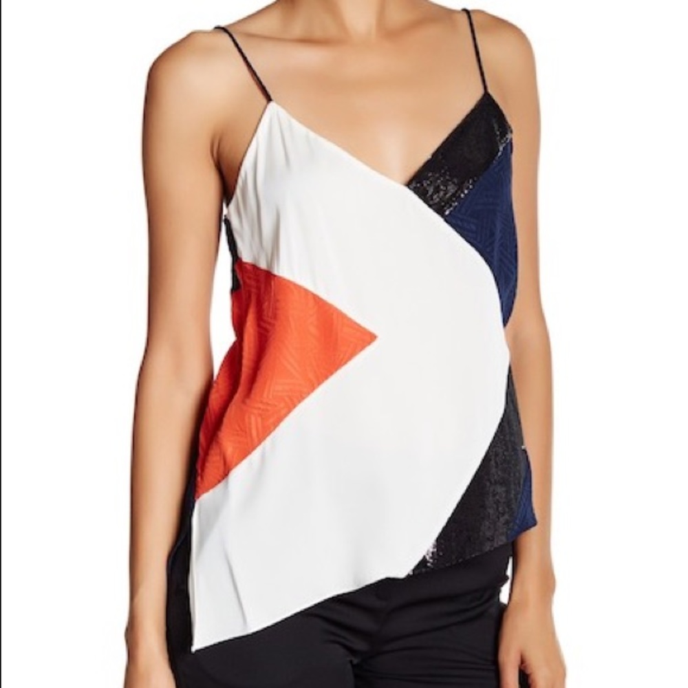 DVF embellished silk camisole top